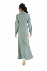 Embellished Collar Draped Maxi Dress