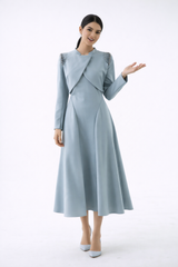 The Elara Embellished Trim Midi Dress