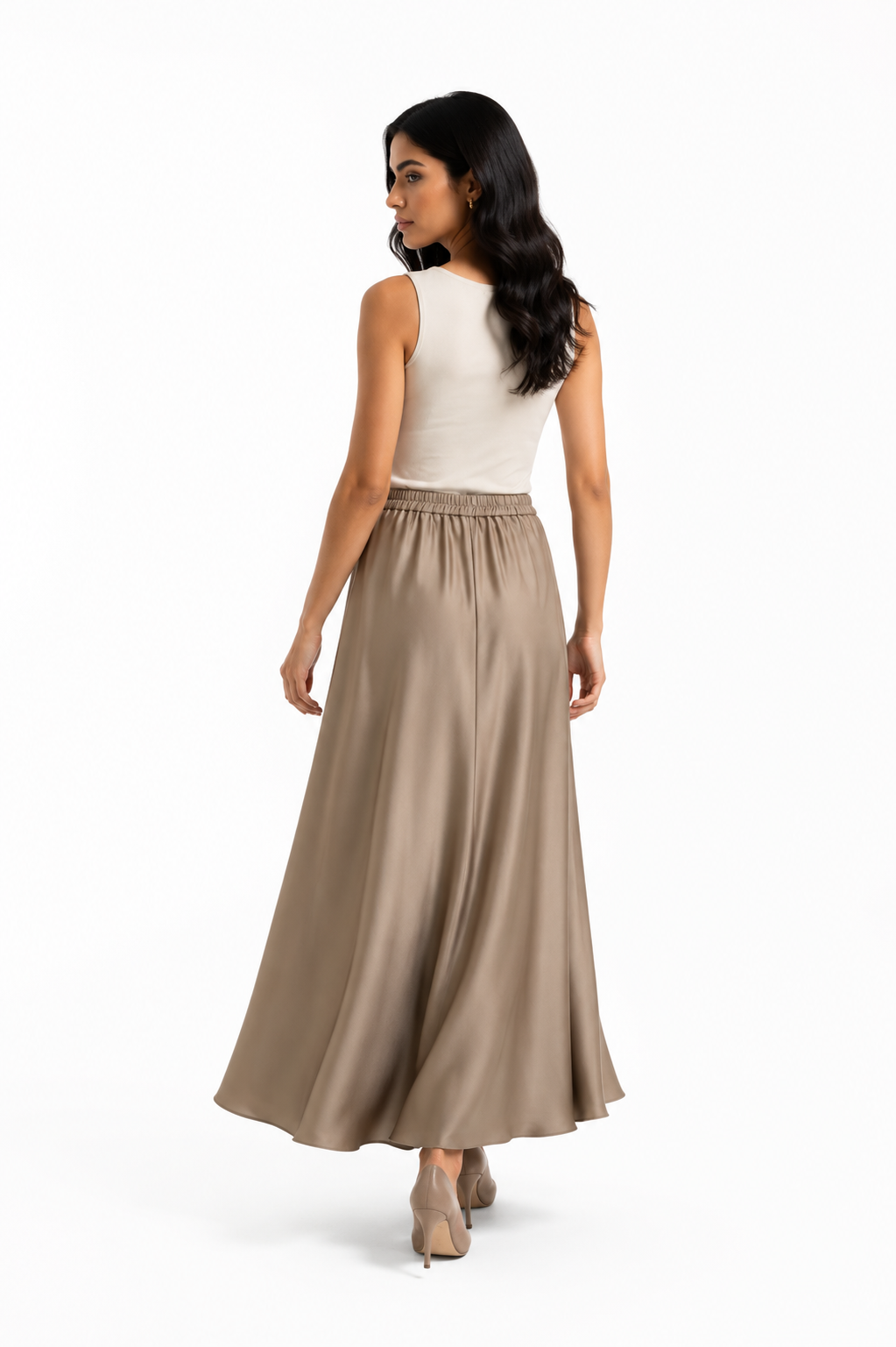 Lustre Satin Maxi Skirt - Montania Shop