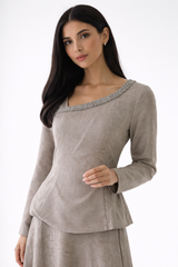 Elegant Embellished Neck Blouse