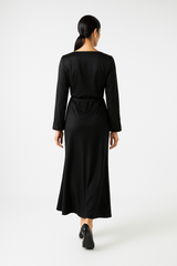 Refined V-Neck Blouse with Embellished Cuffs