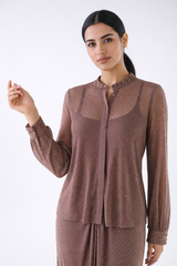 Elegant Embellished Sheer Shirt