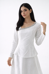 Elegant Embellished Neck Blouse