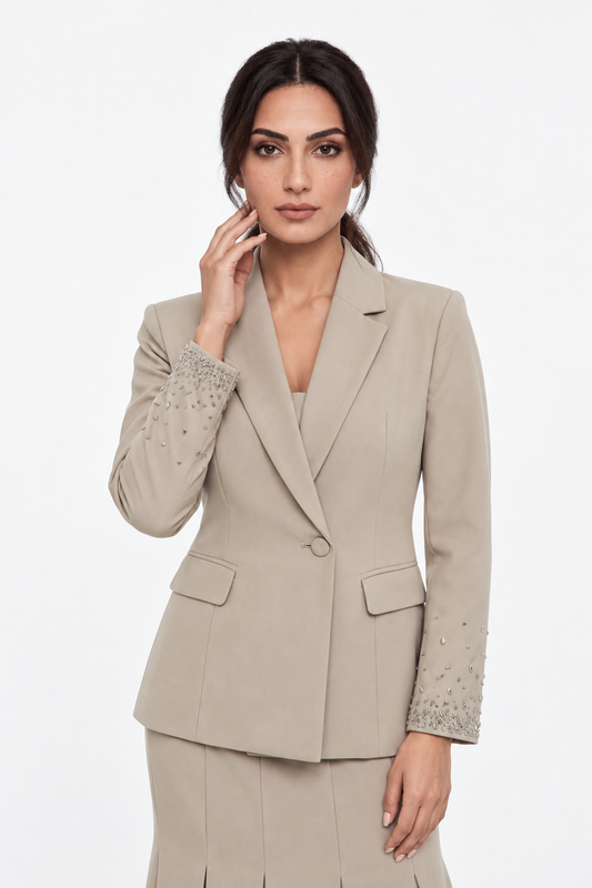 Embellished Cuff Tailored Blazer
