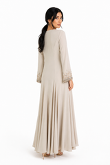 Embellished Cuff Flowing Maxi Dress