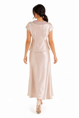 Layali Satin Embellished Layered Top