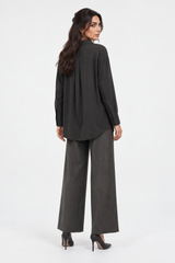 Relaxed Button-Front Workwear Shirt