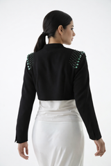 Embellished Cropped Overlay Jacket