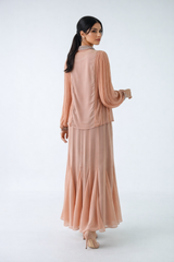 Flowy Maxi Skirt with Embellished Waist Detail