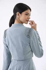 Embellished Cropped Overlay Jacket