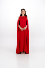 Embellished Cape Gown