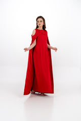 Embellished Cape Gown