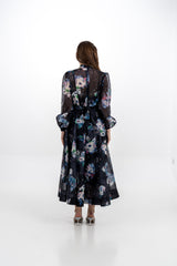 Embellished Floral A-Line Maxi Dress