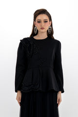 Elegant Embellished Jacket & Tulle Skirt Set