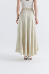 Jacquard Satin Flared Skirt