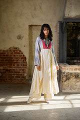 طقم ليالي رمضان بفستان غير متماثل مع بنطال