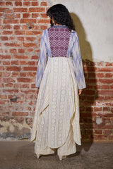 طقم ليالي رمضان بفستان غير متماثل مع بنطال