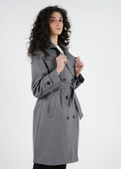 Elegant Shimmer Belted Trench Coat