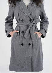 Elegant Shimmer Belted Trench Coat