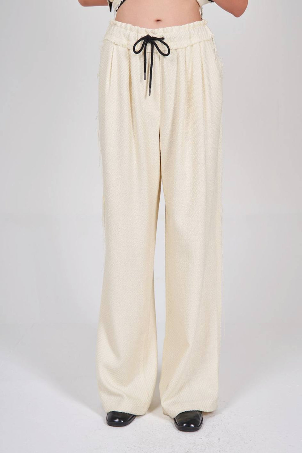 Drawstring Waist Baggy Solid Trouser