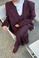Stripped Two-Toned Blazer with Pockets