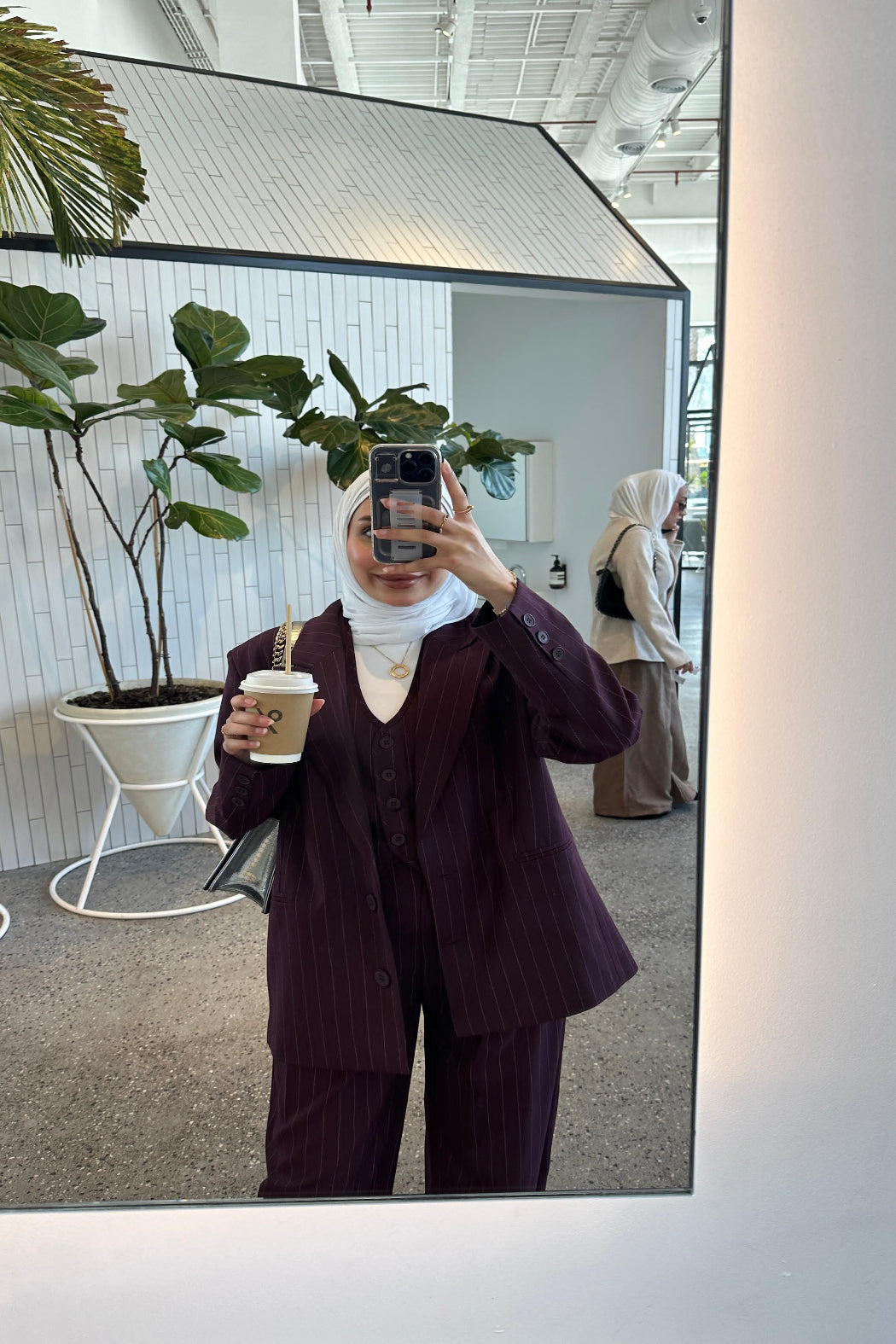 Stripped Two-Toned Blazer with Pockets