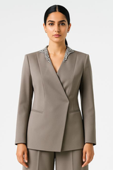 Amara Embellished Tailored Wrap Jacket