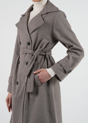 Elegant Shimmer Belted Trench Coat