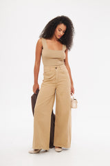 Wide Leg Classic Denim Jeans