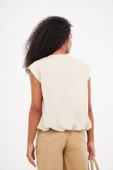Large Front Pockets Sleeveless Gilet