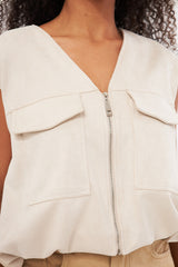 Large Front Pockets Sleeveless Gilet