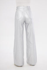 Solid Leather Baggy Loose Fit Trousers
