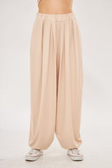 Wide-Leg Relaxed Fit Pleated Trousers