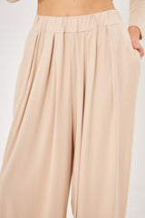 Wide-Leg Relaxed Fit Pleated Trousers