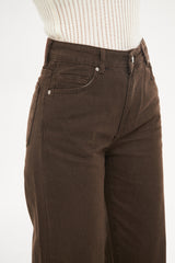 Straight Leg Solid Denim Trouser