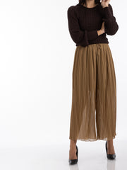 2204152- Wide Pleated Palazzo Pants - Montania Shop