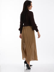 2204152- Wide Pleated Palazzo Pants - Montania Shop