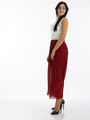2204152- Wide Pleated Palazzo Pants - Montania Shop