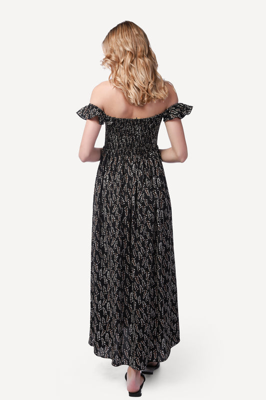 2243006- Off Shoulder Maxi Dress - Montania Shop
