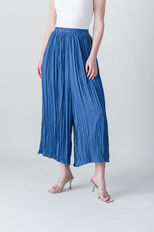 2305003- Pleated Wide Leg Pants - Montania Shop