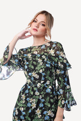 2305005- Floral Print Blouse - Montania Shop