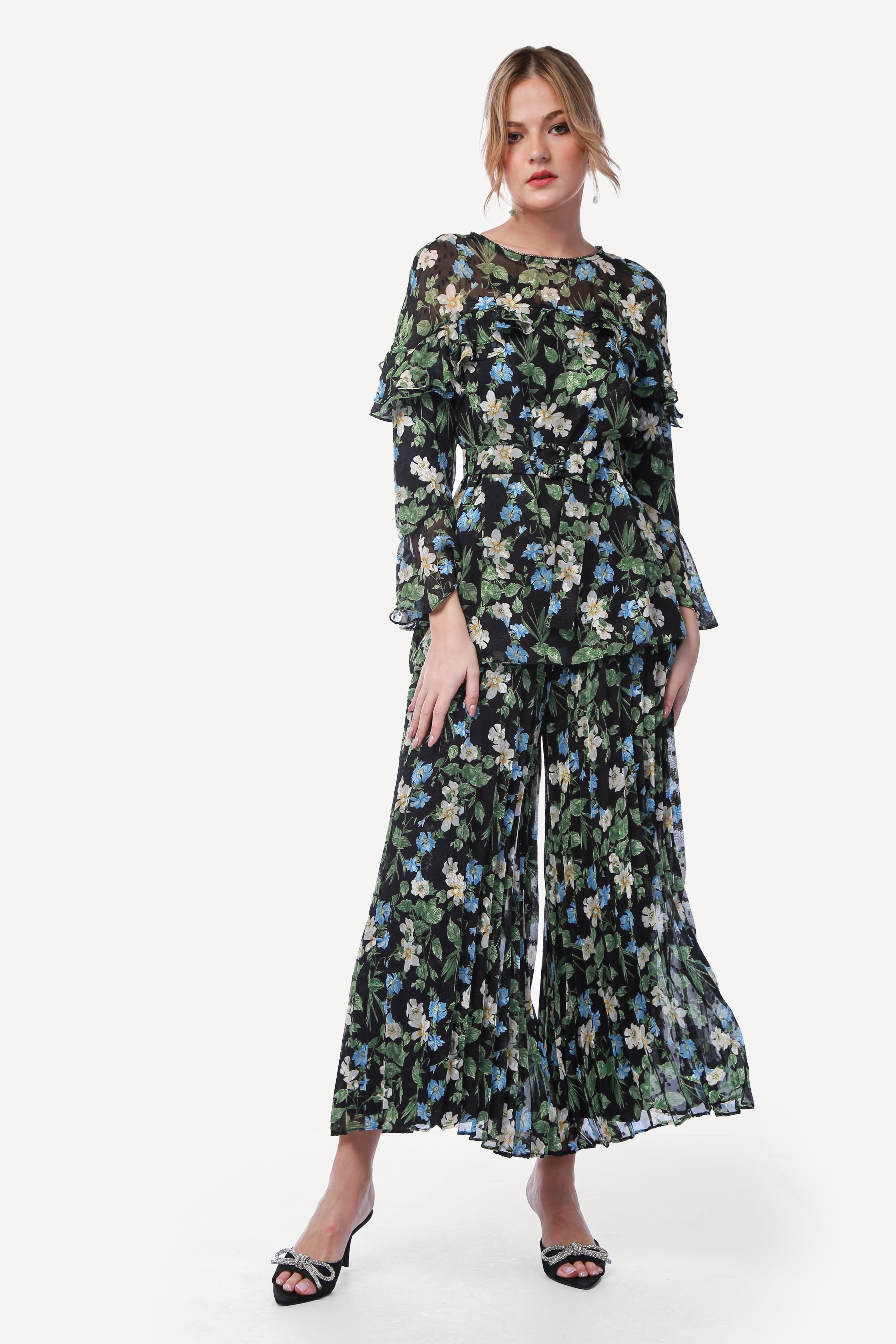 2305005- Floral Print Blouse - Montania Shop