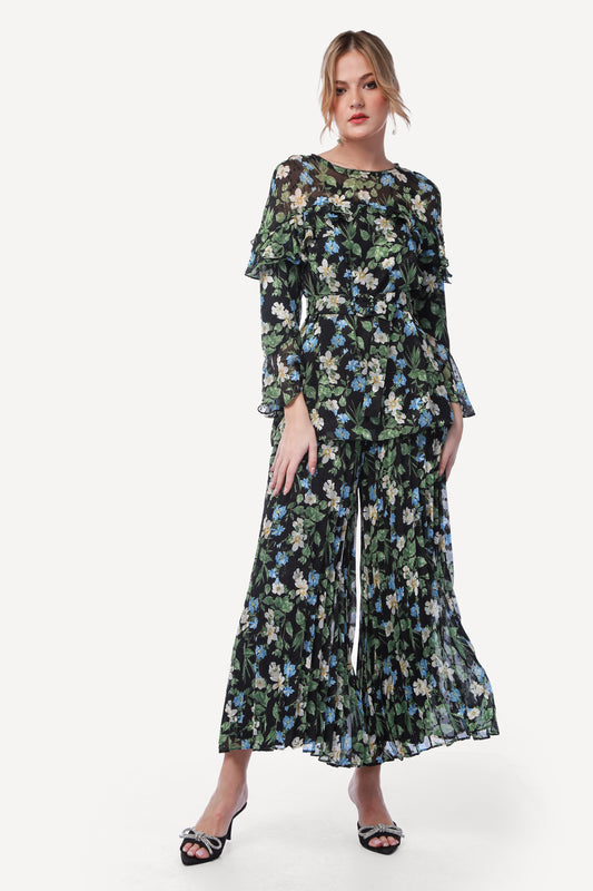 2305005- Floral Print Blouse - Montania Shop