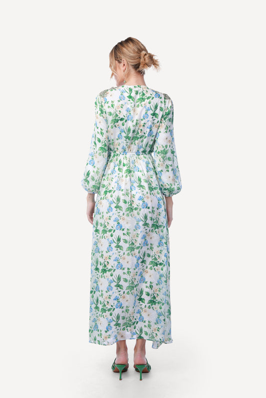 2343003- Floral Print Maxi Dress - Montania Shop