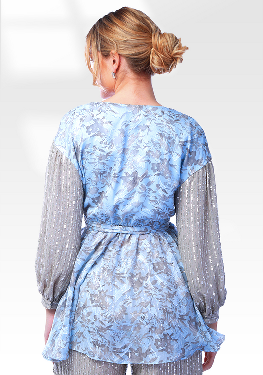 2305002-  Poplin Wrap Blouse - Montania Shop